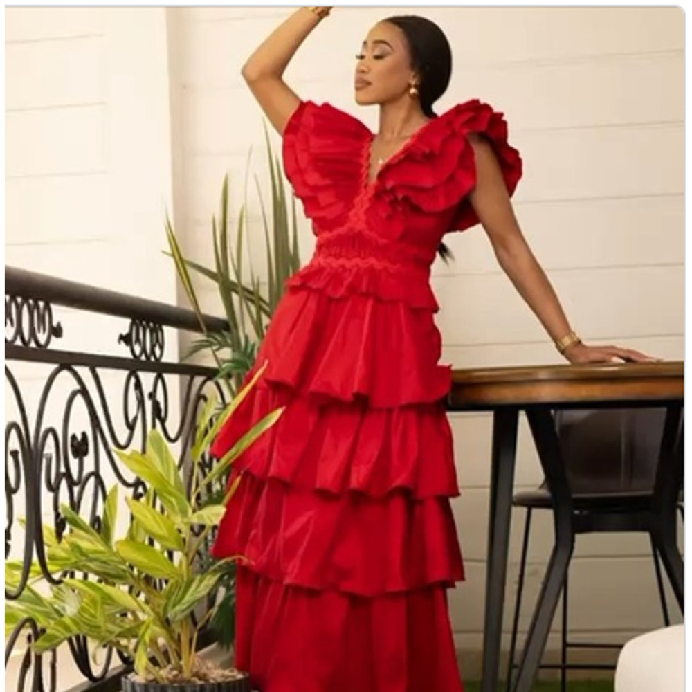 NEW Flamenco Tango BLUE Multi Tiered Dress youth large DANCE Fiesta Formal - Picture 10 of 10